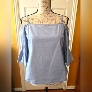 Blue Off-Shoulder Women's Top Size M